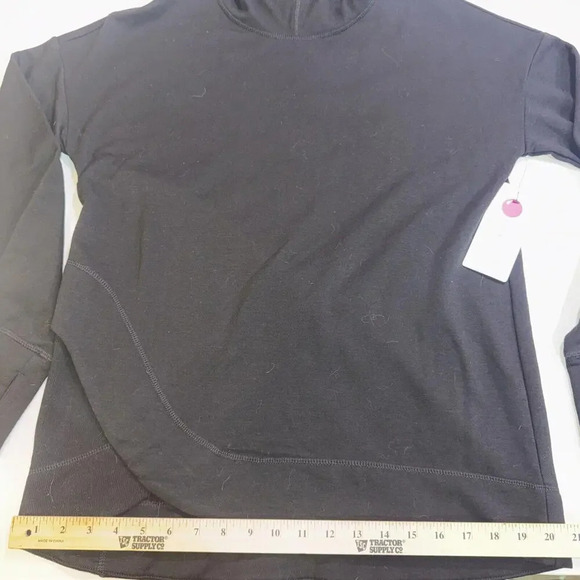 Yogalicious Black Pullover Active Wear Gaiter Long Sleeve Athleisure Lounge Top - Picture 4 of 11